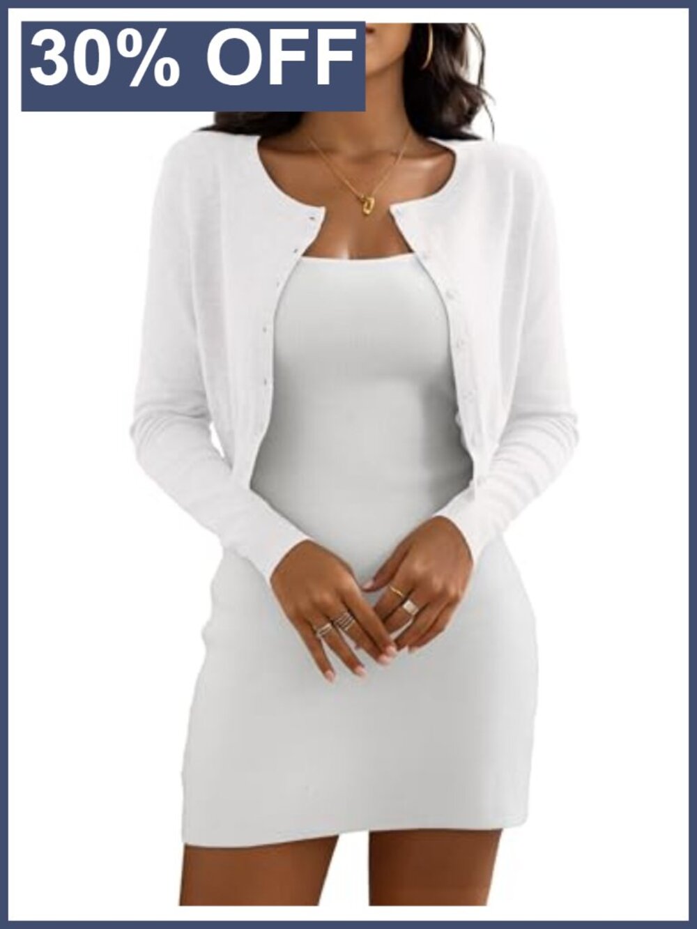 Cropped Cardigan Sweater Women Crew Neck Knit Bolero Shrug Long Sleeve